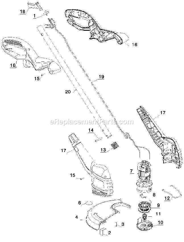 Black and Decker ST7700-B3LZ (Type 3) String Trimmer - Fob Inte Power Tool Page A Diagram